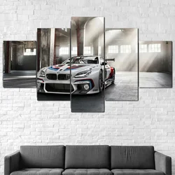 No Framed 5 pieces M6 GT3 Super Sports Car Modern Home Decor Picture Canvas Painting Posters Wall Art For Living Room Decoration