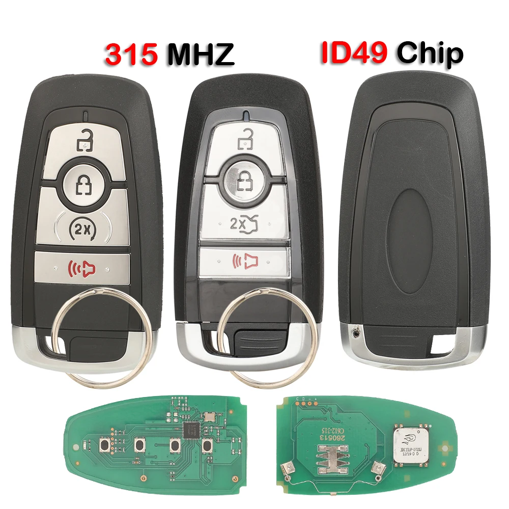 

jingyuqin M3N-A2C93142600 315MHz ID49 Chip Remote car Key For Ford Edge Fusion Expedition Explorer Mustang F Series 2017-2020