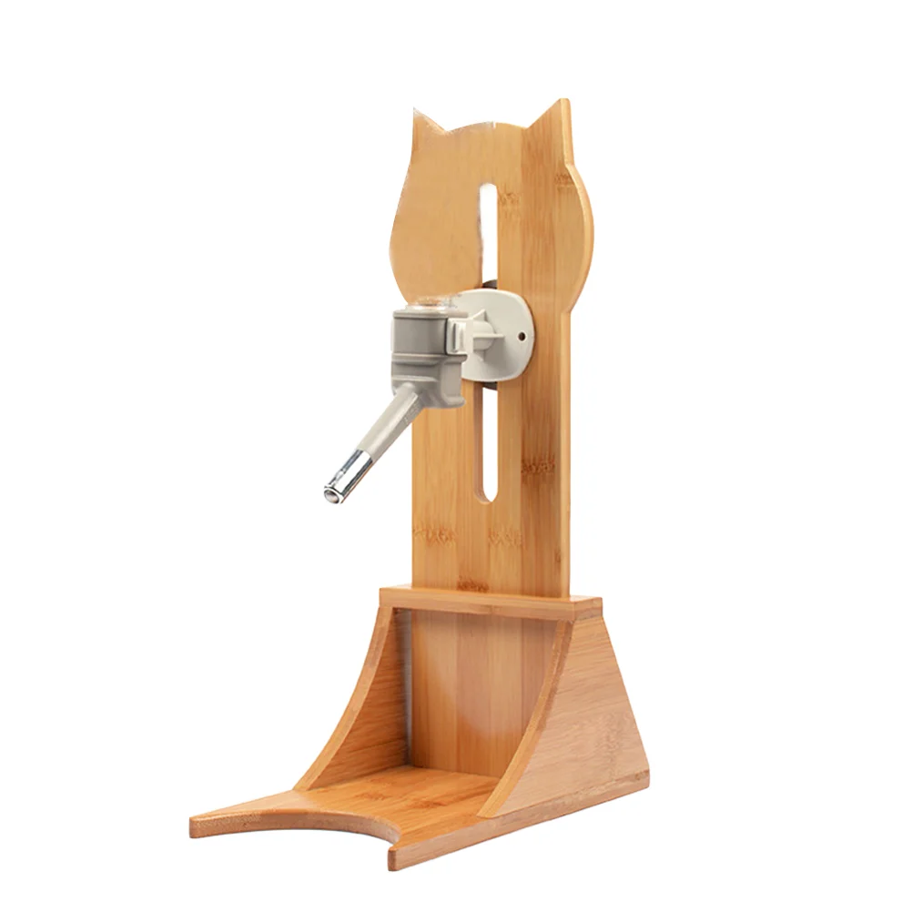 

Pet Water Dispenser Rack Supplies Dog Hanging Drinking Fountain Kennel Container Cat Feeder Wooden Solid