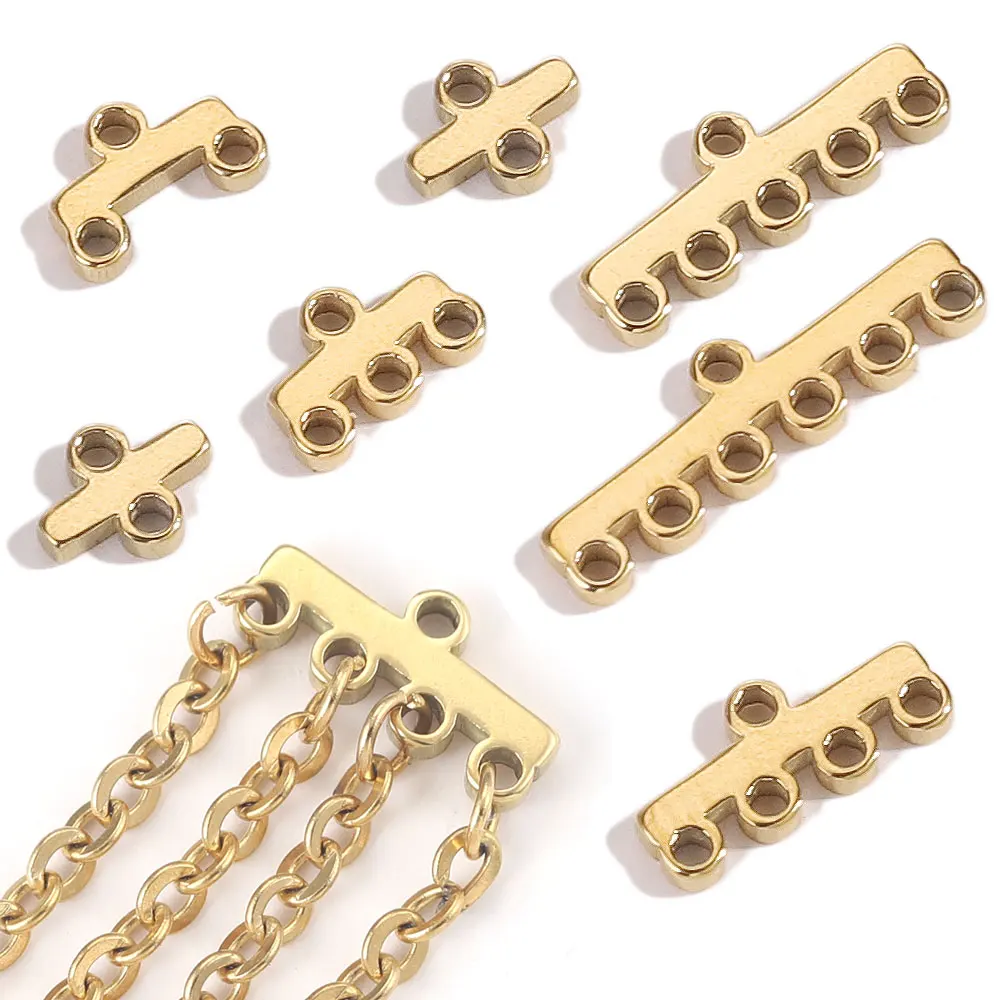 20pcs Necklace Bracelet Layer Clasp Pendant Bails Connector DIY Stainless Steel Connectors Clasps For Jewelry Making Supplies