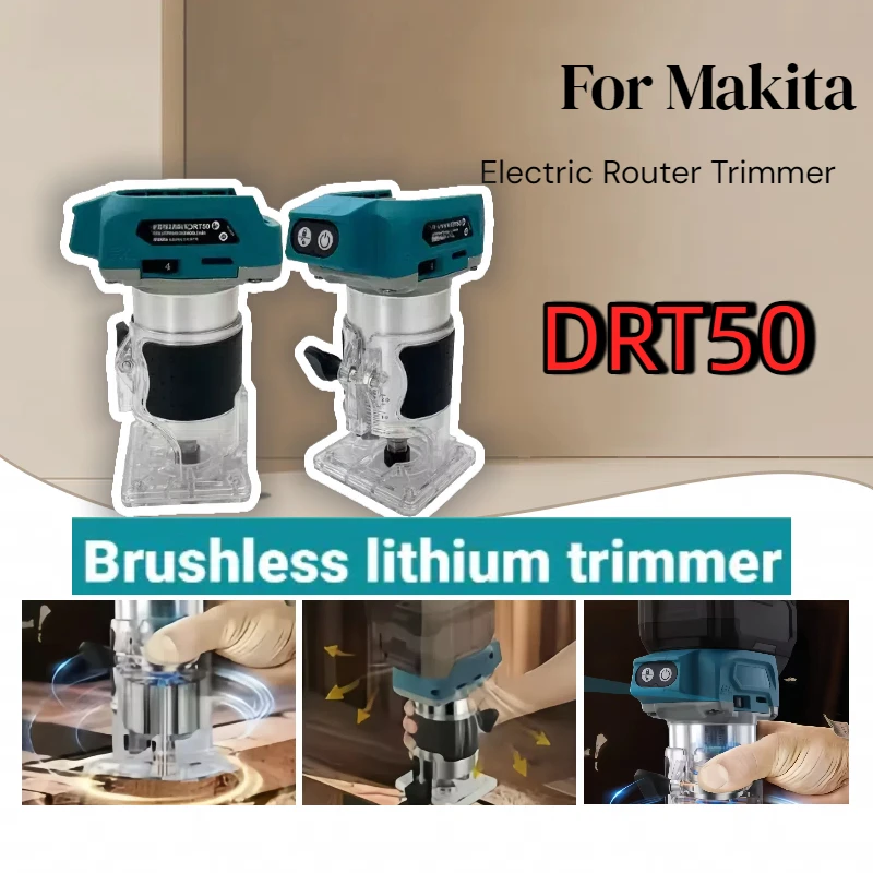 For Makita DRT50 Cordless Trimmer Rechargeable Trimming Woodwork Engraving Machine Machine Brushless Slotting Tool Milling