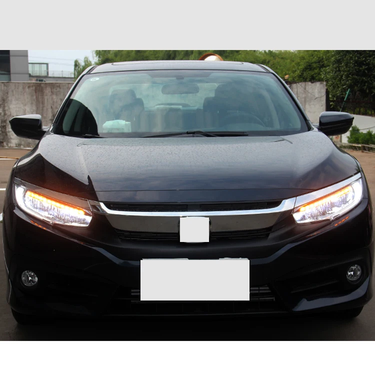 DaMeiHigh Quality Headlight Dual Projector Lens Animation DRL Signal Light LED Headlights For  Civic 10th 2015-2020