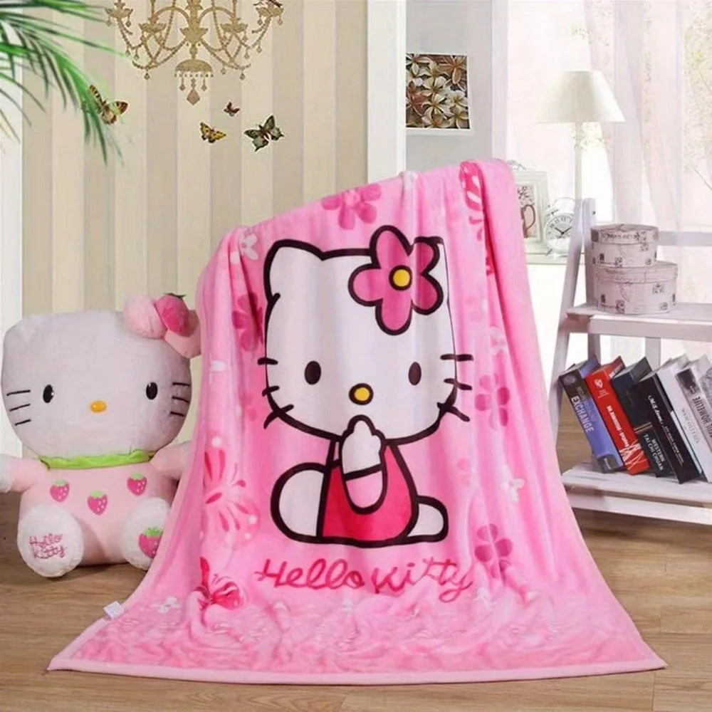 Sanrio A Warm and Cuddly Blanket Featuring A Delightful Hello Kitty Design This and Plush Flannel Cover Will KeepYou Comfortable