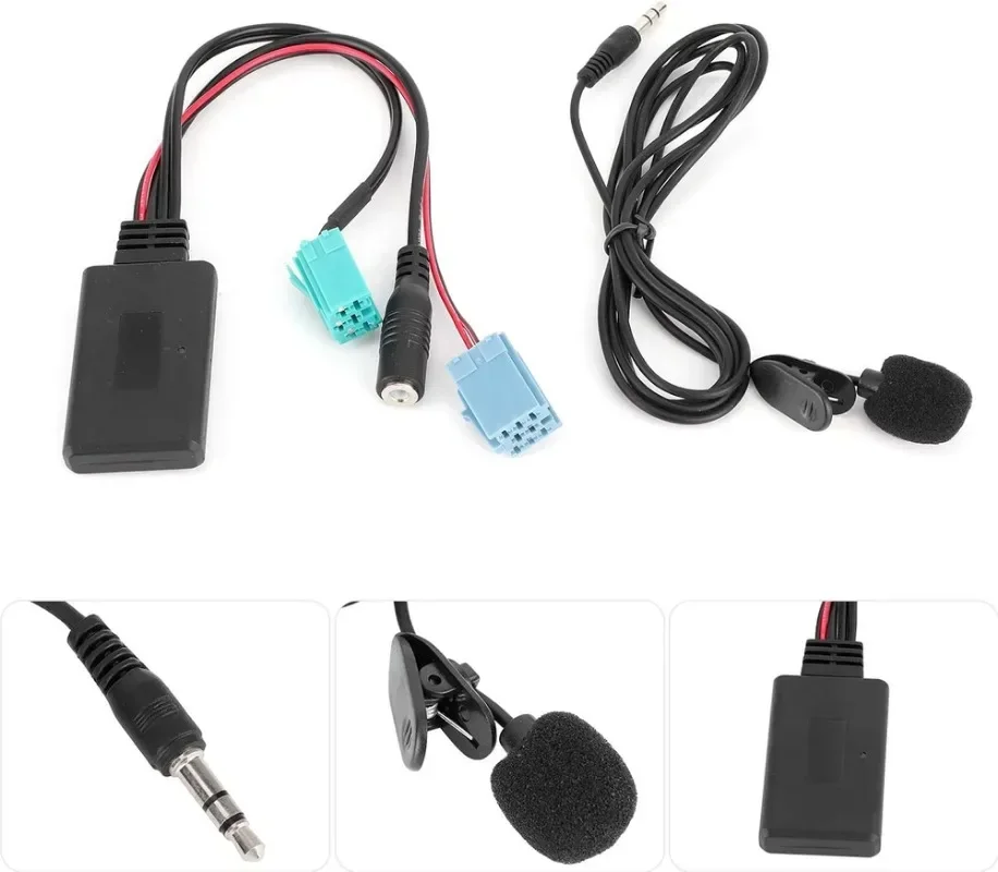 سيارة بلوتوث متوافق 5.0 كابل مساعد ميكروفون يدوي الهاتف المحمول محول الاتصال المجاني لرينو ميجان اسبيس كانجو