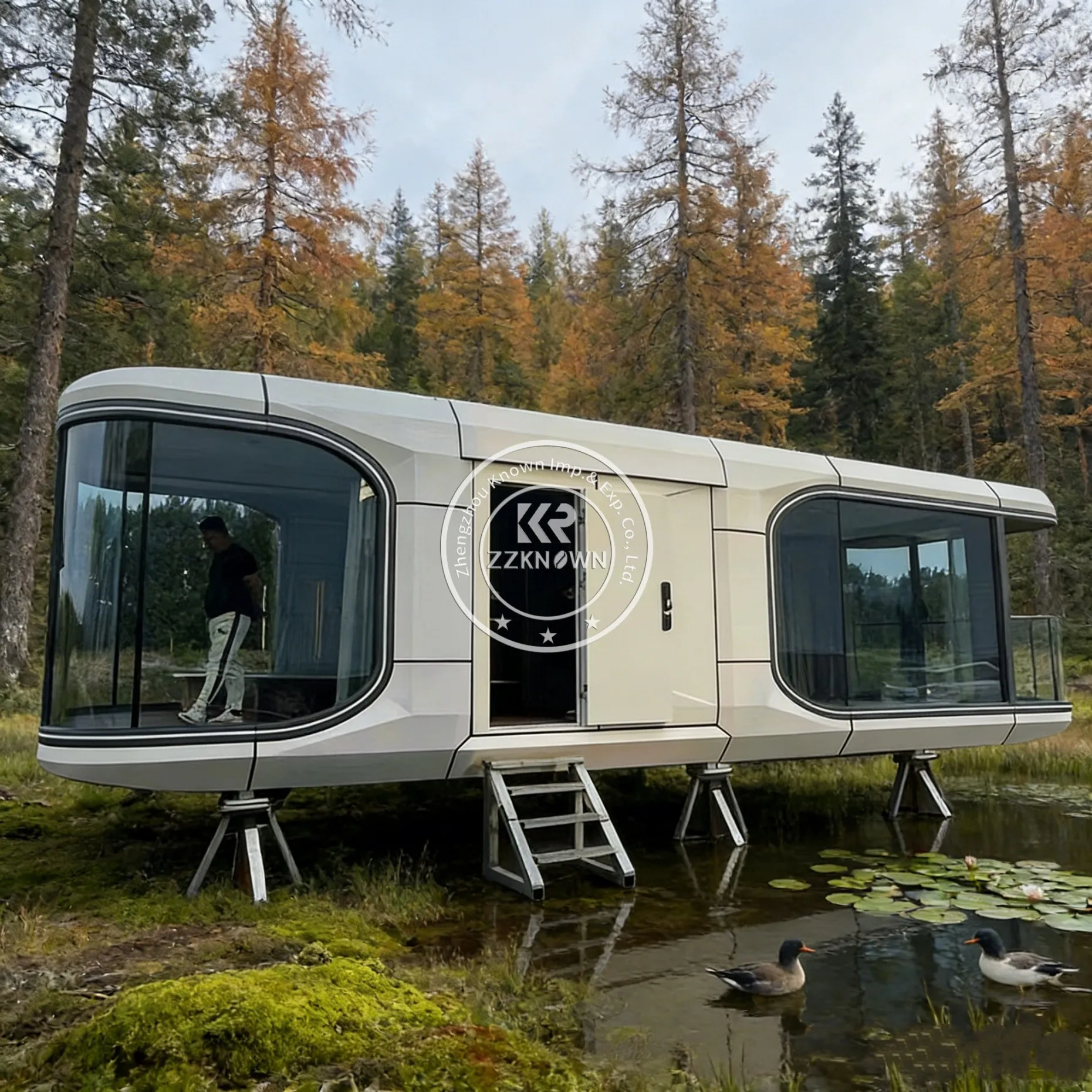 Hot SalesHouse Space Capsule Bed Cabin Hotel Contain Glass Capsules Storage Rack For Home Office And Kitchen With Balcony