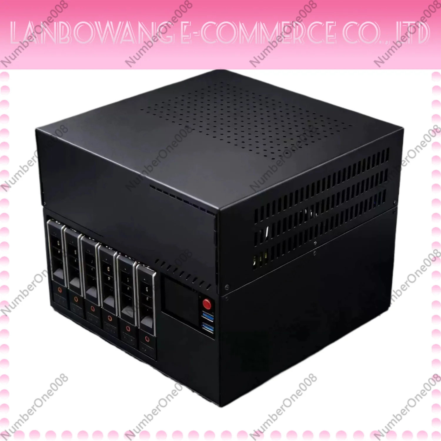 6-Disc NAS chassis 3.5 MATX metal NAS chassis DIY LED secondary screen