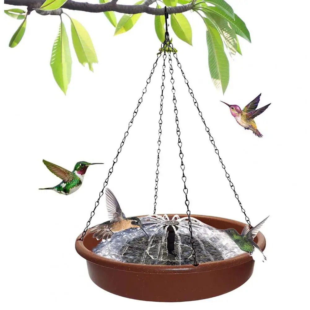 

Bird Bath Fountain Convenient Solar Powered Rust Proof Fountain Hanging Bird Feeders Outdoor Supply