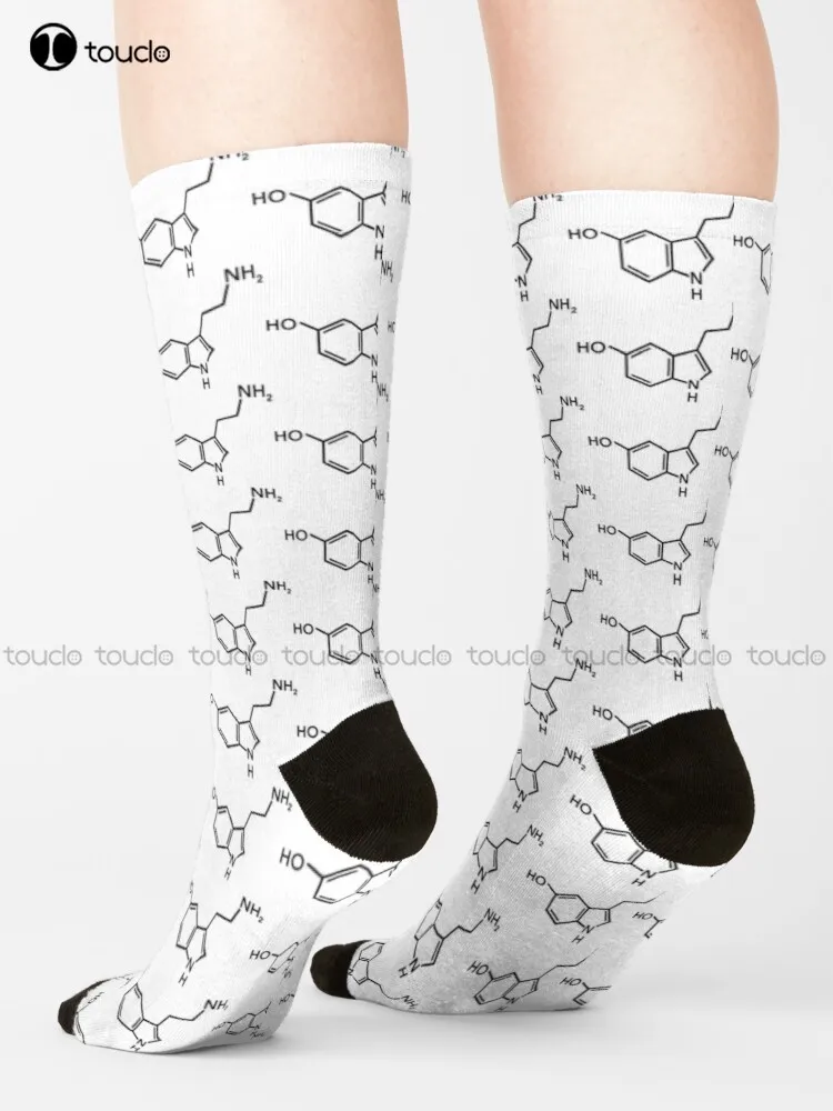 

Serotonin Psychology Psych Neurotransmitter Socks Cotton Socks For Men Cute Pattern Funny Autumn Best Cartoon 360° Digital Print