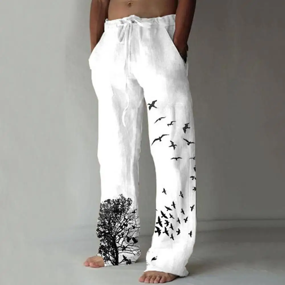 Casual  Pants Streetwear Loose Mid Waist Pants Animal Printing Men Men Pants for Home