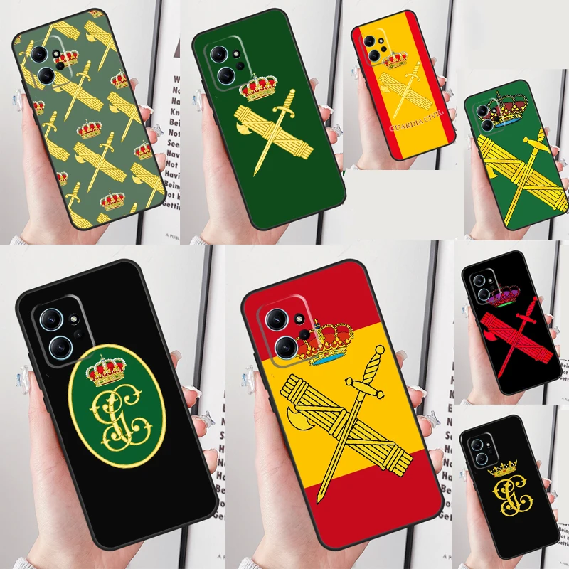 Civil Guard Spaanse Vlag Voor Xiaomi Redmi Note 14 13 Pro 12 11 9 10 9 S 10 S 11 S 12 S Redmi 13C 10C 12C 14C Telefoon Case
