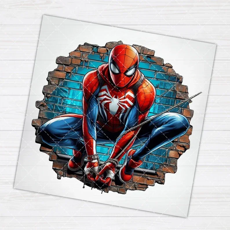 

Disney Spider-man New Marvel Iron On Heat Transfer Stickers For Clothe DTF Pinted Vinyl Thermal Appliques Washable T-Shirt Patch