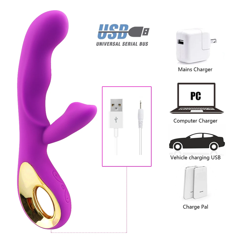 G Spot Rabbit Vibrator for Women Orgasm Dildo Adult Sex Toys USB Charging Powerful Masturbation Clitoris Stimulator Waterproof - Image 2