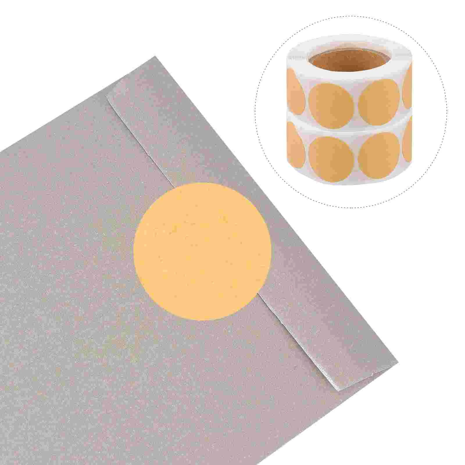 2 Rolls Kraft Paper Circle Coding Labels Self Adhesive Office Folder Stickers Label Stickers for Warehouse Baking