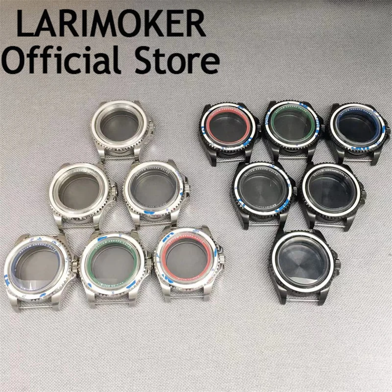 

LARIMOKER 43mm silver pvd watch case sapphire glass fit NH34 NH35 ETA2824 2836 Miyota8215 Mingzhu DG2813 3804 PT5000 movement