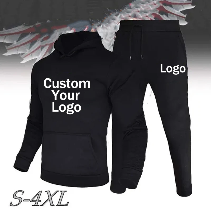 

Customize Tracksuit Men Hoodies Women Couple Pants 2 Pcs Set Custom your logo Long Sleeve Tops Suits Outdoor Sports Unisex Trous