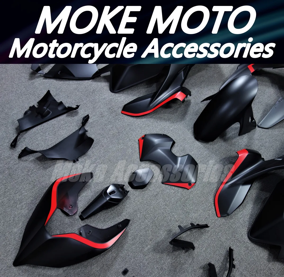 مجموعة انسيابية Moke Moto مناسبة لـ Panigale v4s v4r 2020 2021 مجموعة هيكل السيارة 20 21 Abs حقن عالي الجودة أسود أحمر جديد