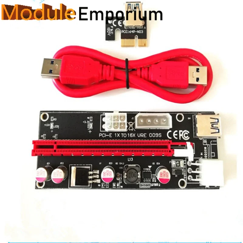 VER009S  PCI-E1X to 16X extension line PCIe to PCI-E graphics card black gold gang Adapter card transfer card