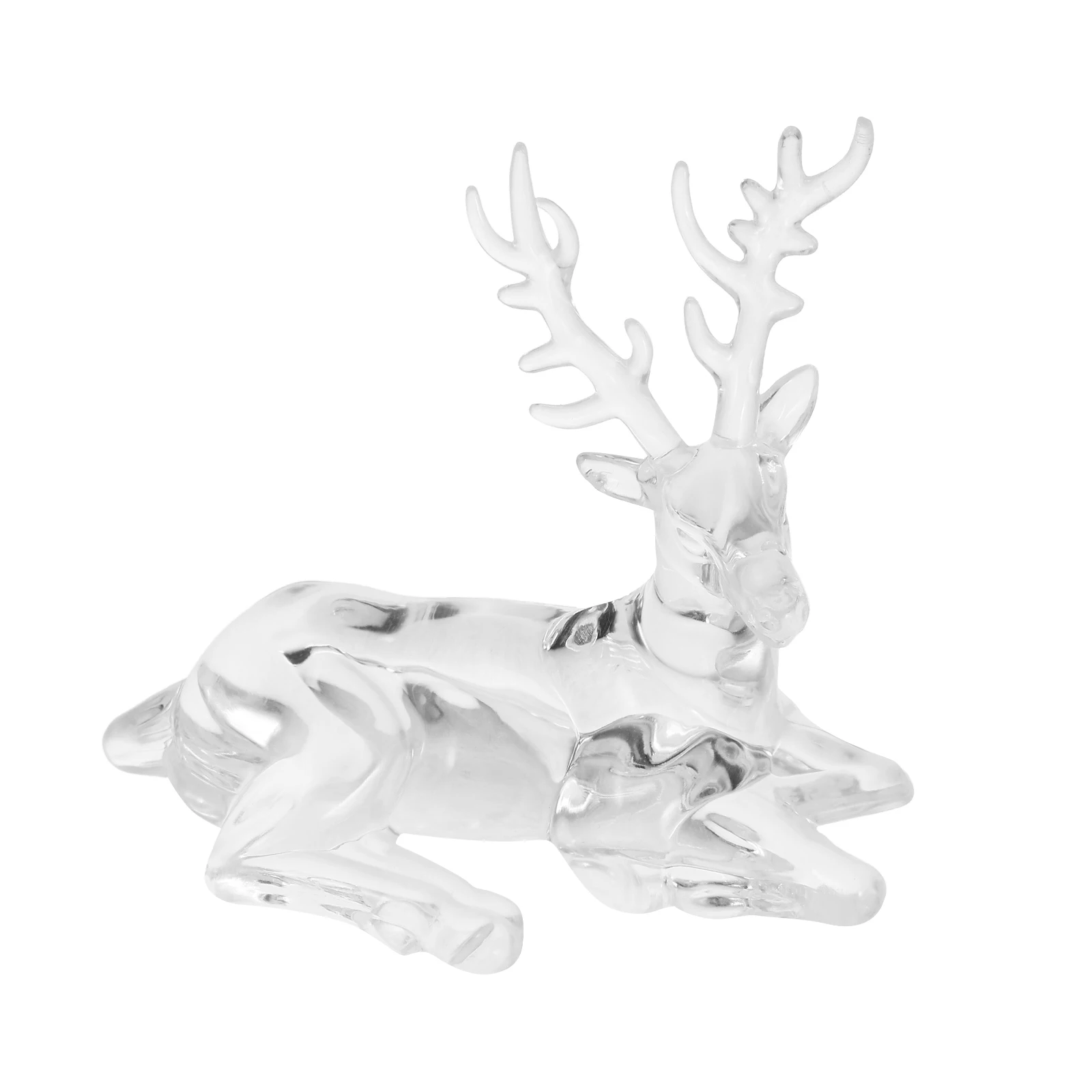 

Acrylic Transparent Reindeer Ornament Clear Christmas Table Centerpiece Lifelike Elk Statue Holiday Decor Cute Deer Decoration