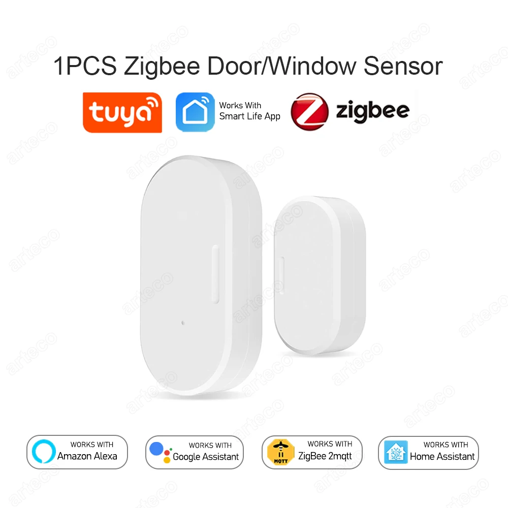 Zigbee Deur Raam Sensor Open Dicht Detector Smart Home Security Alarm Inbreker Deur Sensor Werkt met Alexa Home Assistant Z2M