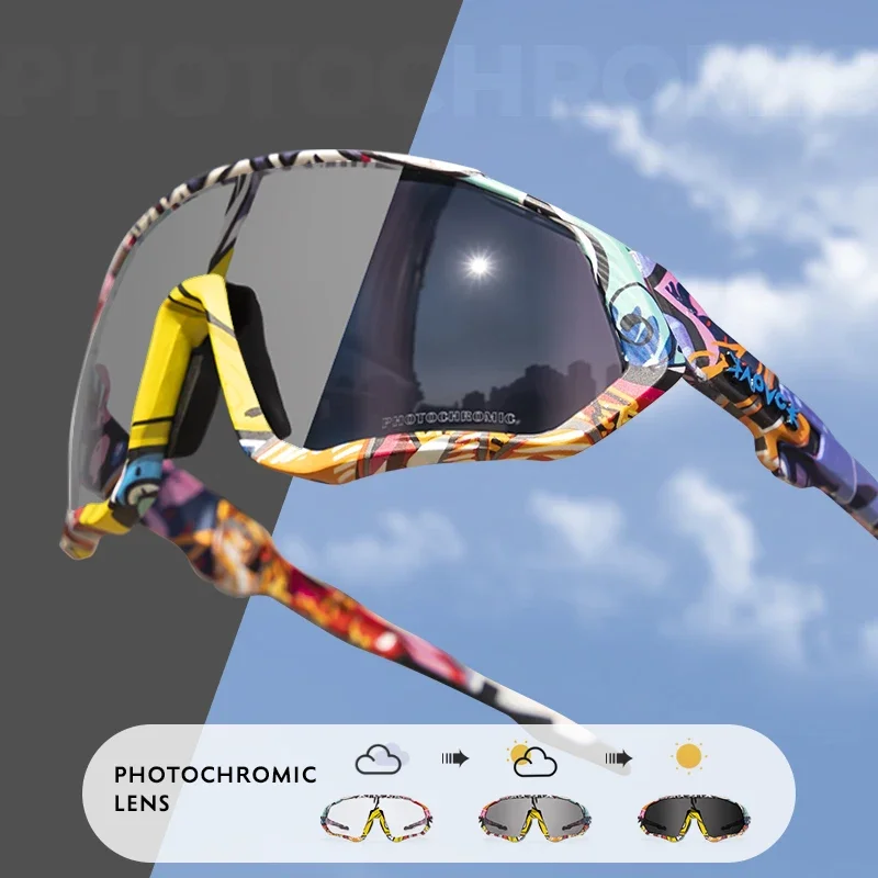 Kapvoe Photochrome Radfahren Sonnenbrille Männer Frauen Sport Straße Mtb Mountainbike Fahrrad Brille Radfahren Brille Brillen Goggle