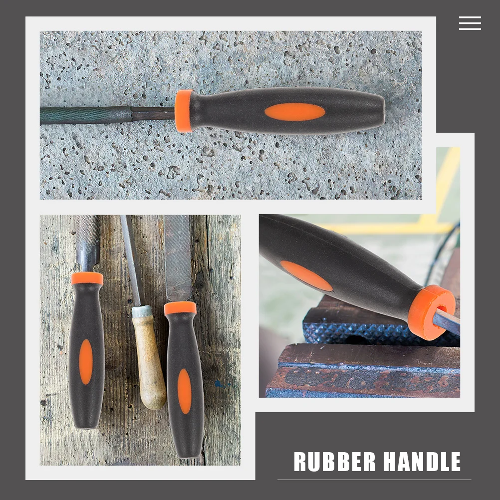 24 Pcs File Handle Accessories Rubber Grip Replacement Metal Round Handles Small