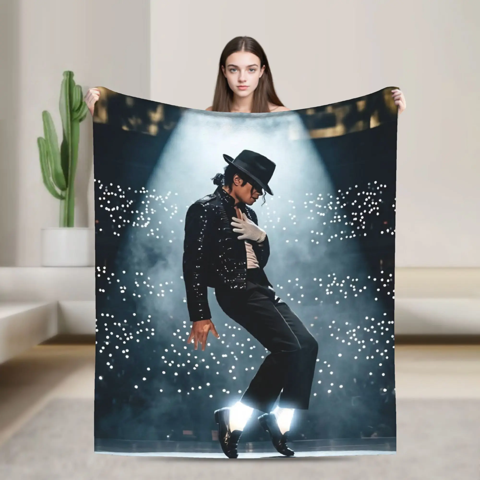 Michaels Jacksons Pop King Music 80s Flannel Blankets  Fashion Throw Blanket for Home Hotel Sofa  200x150cm Quilt