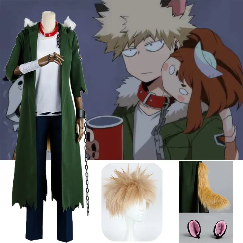 

Anime Boku no Hero Academia Academ Katsuki Bakugou Cosplay Costume Halloween Full Sets with wig