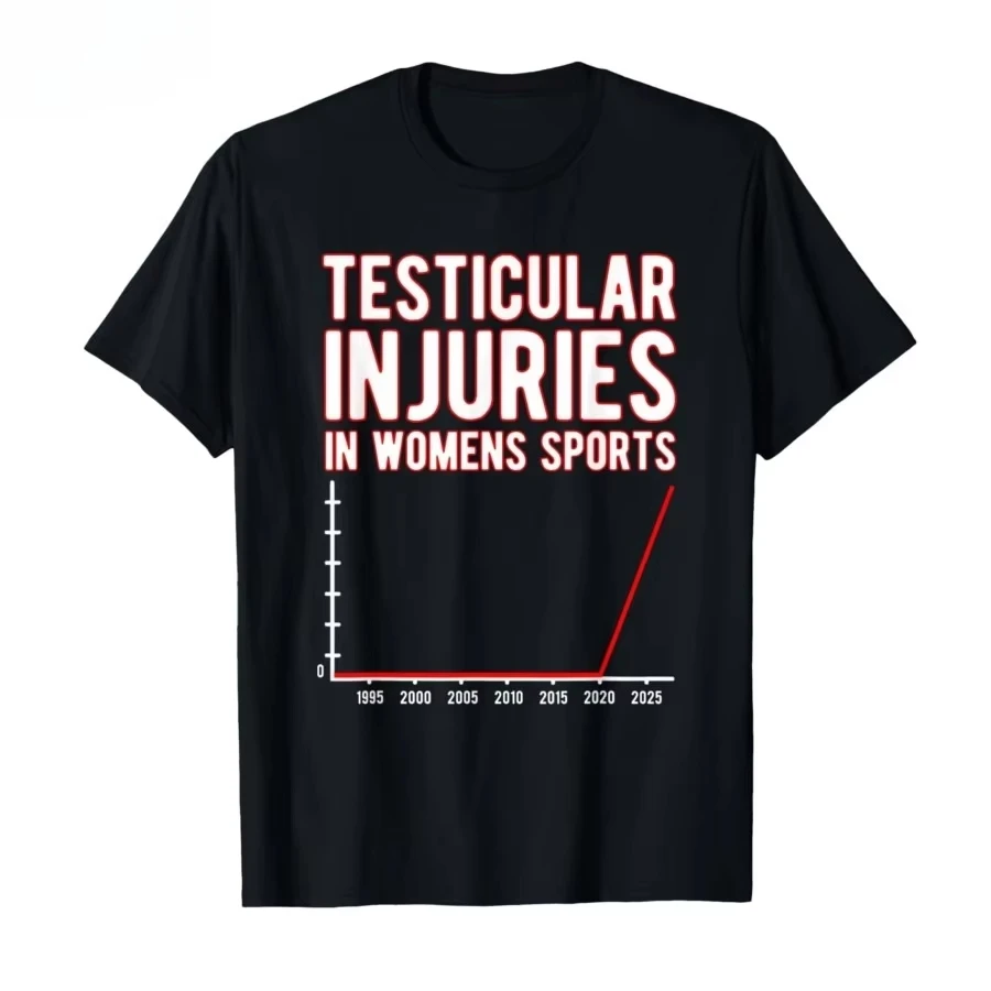 Testicular Injury During Female Sports - Unwearable Adult Humor T-shirts and Short-sleeved Tops Women Clothing Fashion Y2K Top