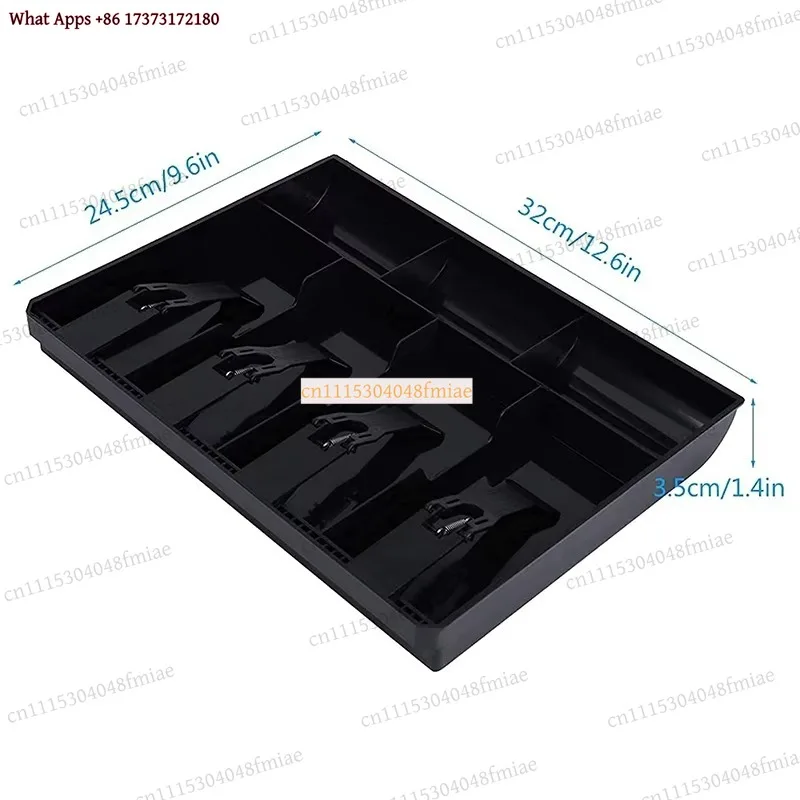 Cash Register Drawer Money Tray Insert Replacement, 4 Bill 3 Coin Cash Box Organizer, 12.6 x 9.6 x 1.4 Inch Universal