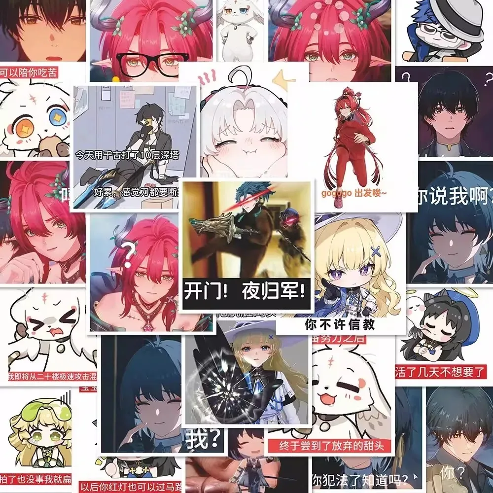 

54Pcs Game Wuthering Waves Q Version Graffiti Stickers Decorative Desktop Skateboarding Phone Case Luggage Bicycle Computer