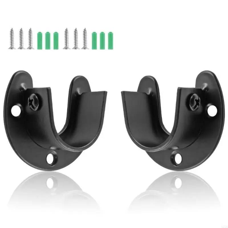 2pcs Heavy Rod Ludders Curtain Rod ที่ยึดไว้สำหรับการใช้ตู้เสื้อผ้าและตู้เสื้อผ้า