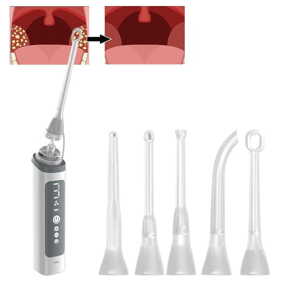 

high quality Vacuum Tonsil Stone Remover Tool Built-In Bad Coating Scraper Breath Irrigator&Tongue Oral Anti F3M4