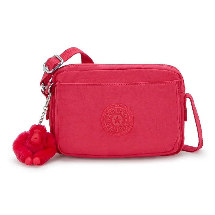 Bolso de hombro de nailon Kipling, bolso bandolera mediano para mujer, ideal para vacaciones, color fucsia, modelo KPKI42081BN10OS.