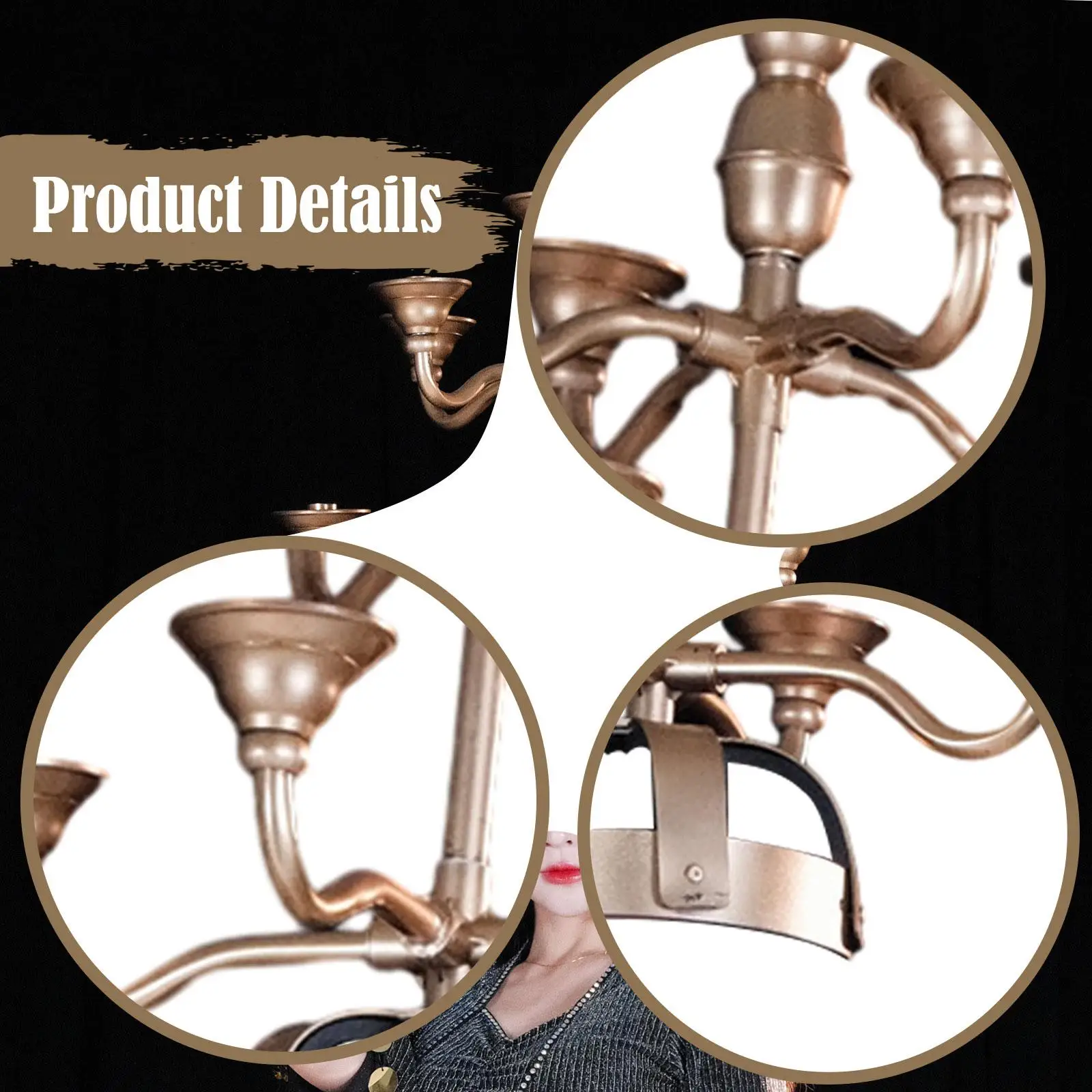 Portavelas de montaje en cabeza, accesorio de escenario de fibra de poliéster ajustable, candelabro elegante para espectáculo de vestidos de danza del vientre