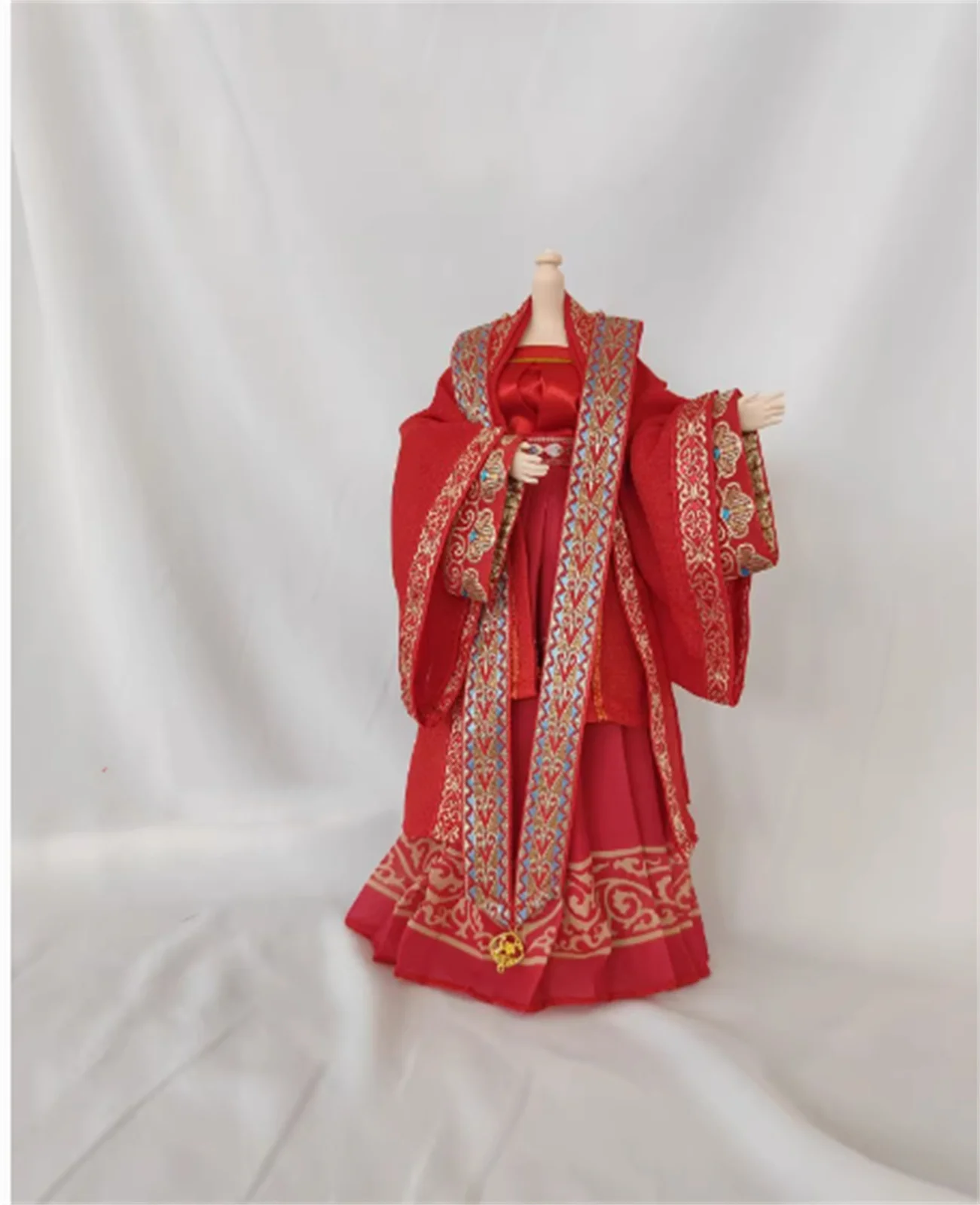 Red Ancient Red Vintage Wedding Dress 1/6 Scale Clothes Hanfu suit F12