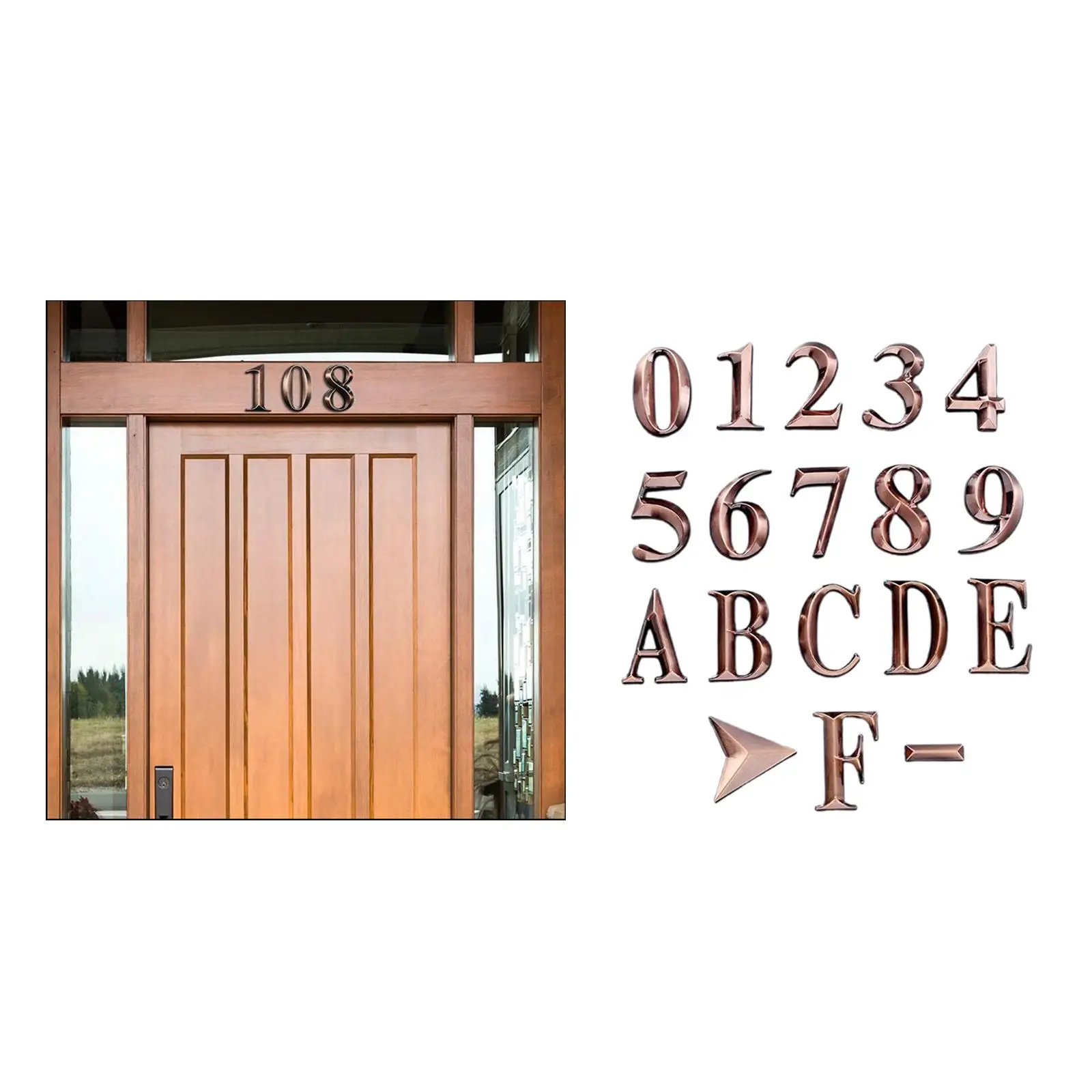 Ensemble de 18 Numéros de Maison 0-9 A-Z, Auto-Bâton Adresse Nombre