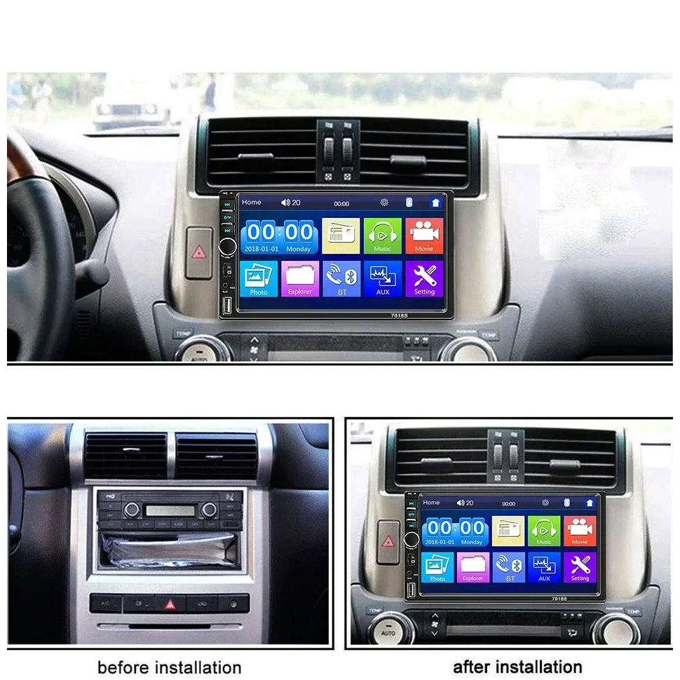 2 Din Car Radio 7 Inch Multimedia MP5 Player Car Audio Stereo Bluetooth USB TF FM BT Mirror Lin-k Mobile Phone Interconnection