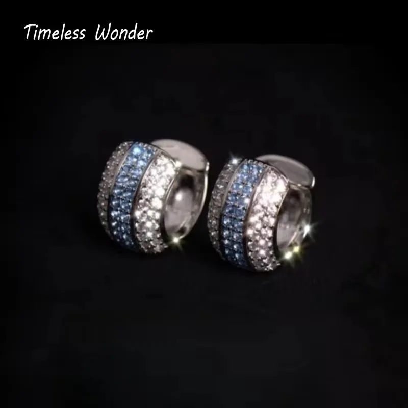 

Timeless Wonder Fancy Zircon Geo Hoop Earrings for Women Designer Jewelry Punk Runway Gift Brincos Trendy Cute Sweet Rare 5468