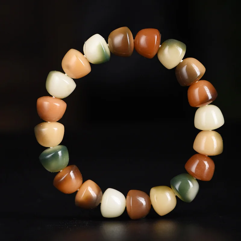 Candy Color White Jade Bodhi Seed Weathered Bodhi Root Irregular Beads Women's Hand Spinner Hand Playable