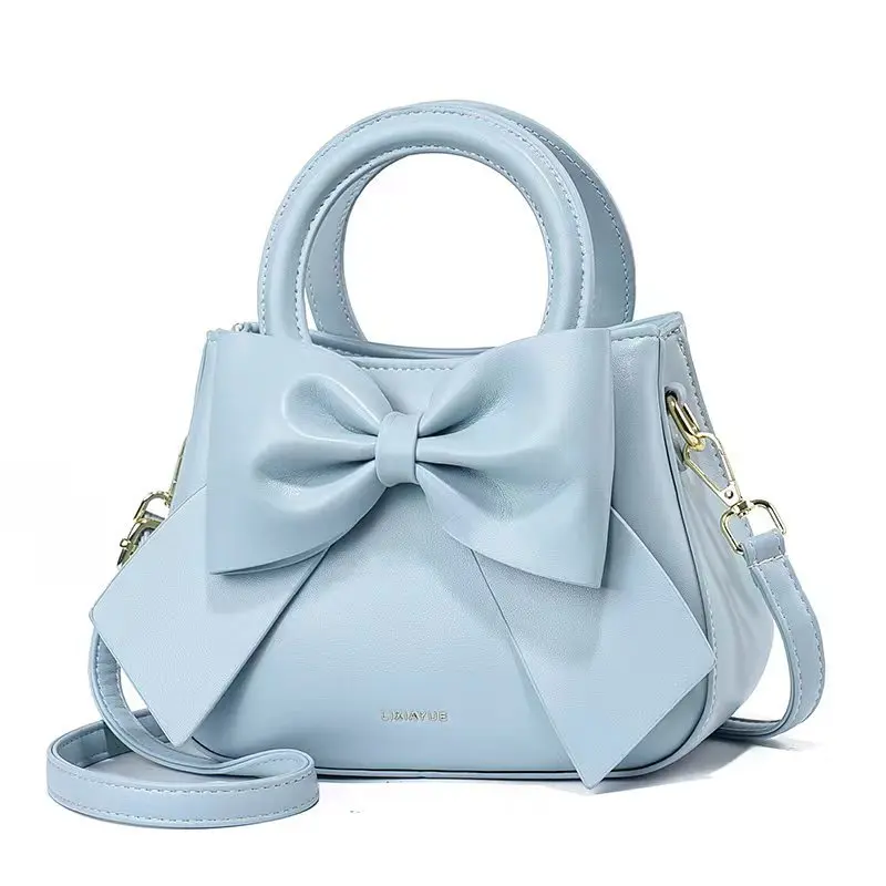 2024 New Trendy Women\'S Small Square Bag High Quality Bow Single Shoulder Bag Fashionable Western Style Crossbody Bag Handbag