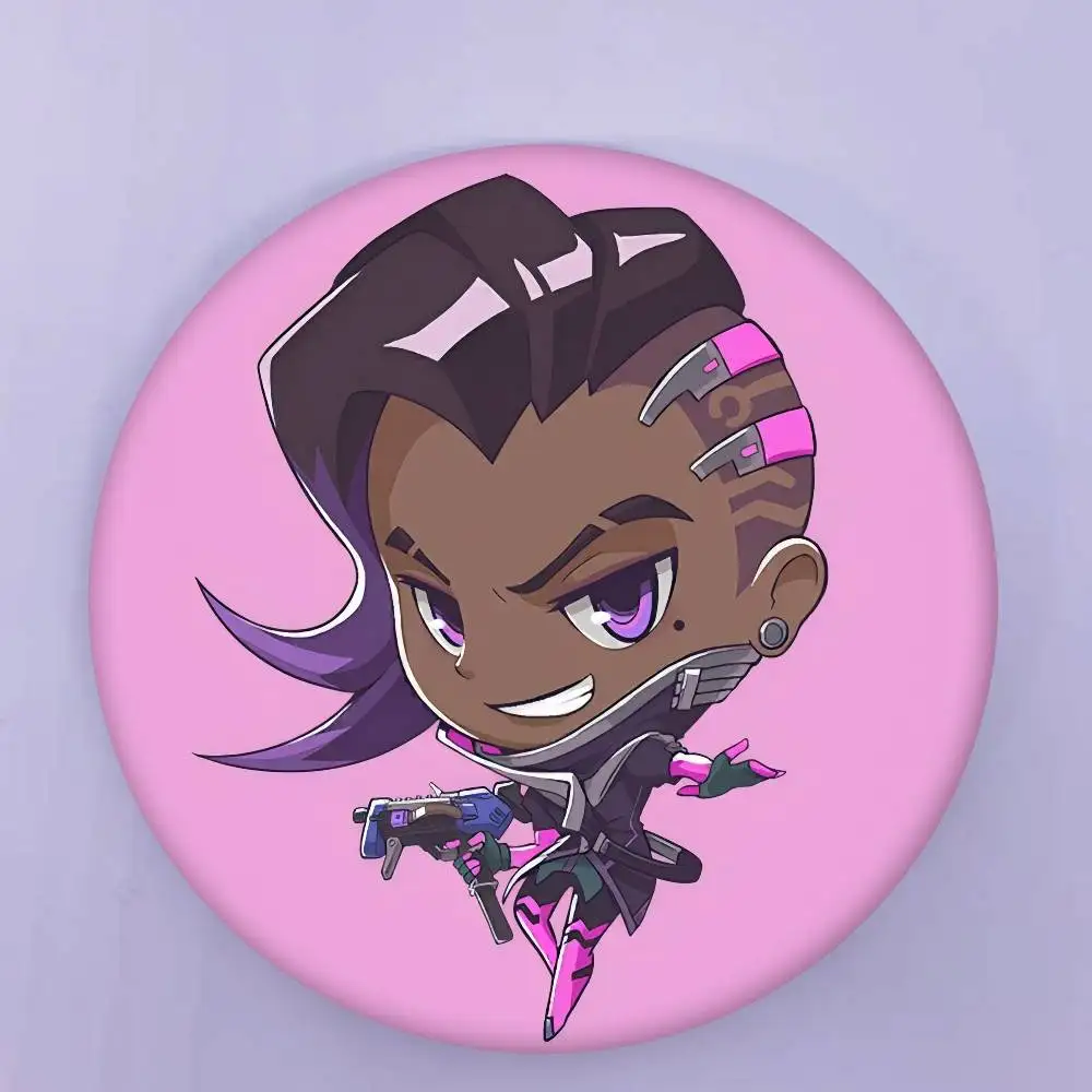 لعبة Overwatch 32/44/58 مللي متر اليدوية دبوس جولة مضحك المفاجئة في دبابيس لحقيبة الظهر Cothes اكسسوارات شارة قبعة الديكور