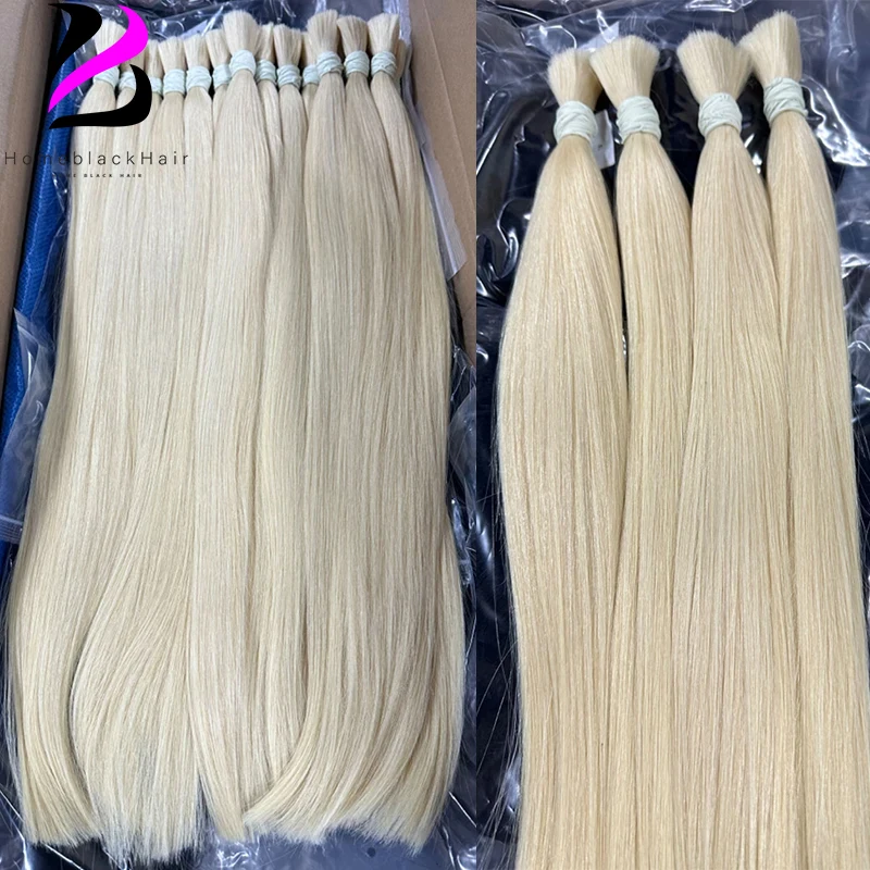 Human Hair Bulk 613 No Weft Vietnamese Hair Virgin Remy Straight Hair Bulk 12-30inch 100%  99j Real Natural Hair Extension Grey