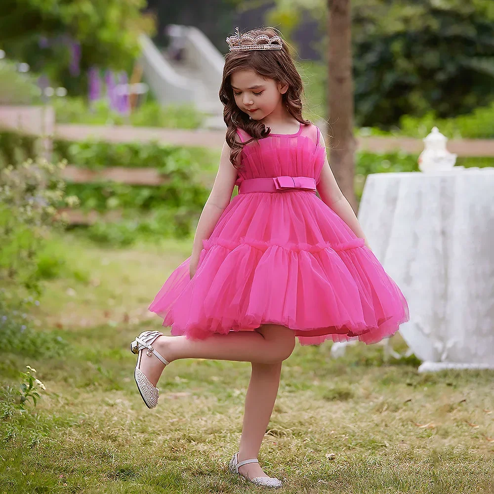 Vestidos de Noche formales para niños, vestidos de fiesta elegantes para niñas, vestidos de princesa desmontables con arrastre