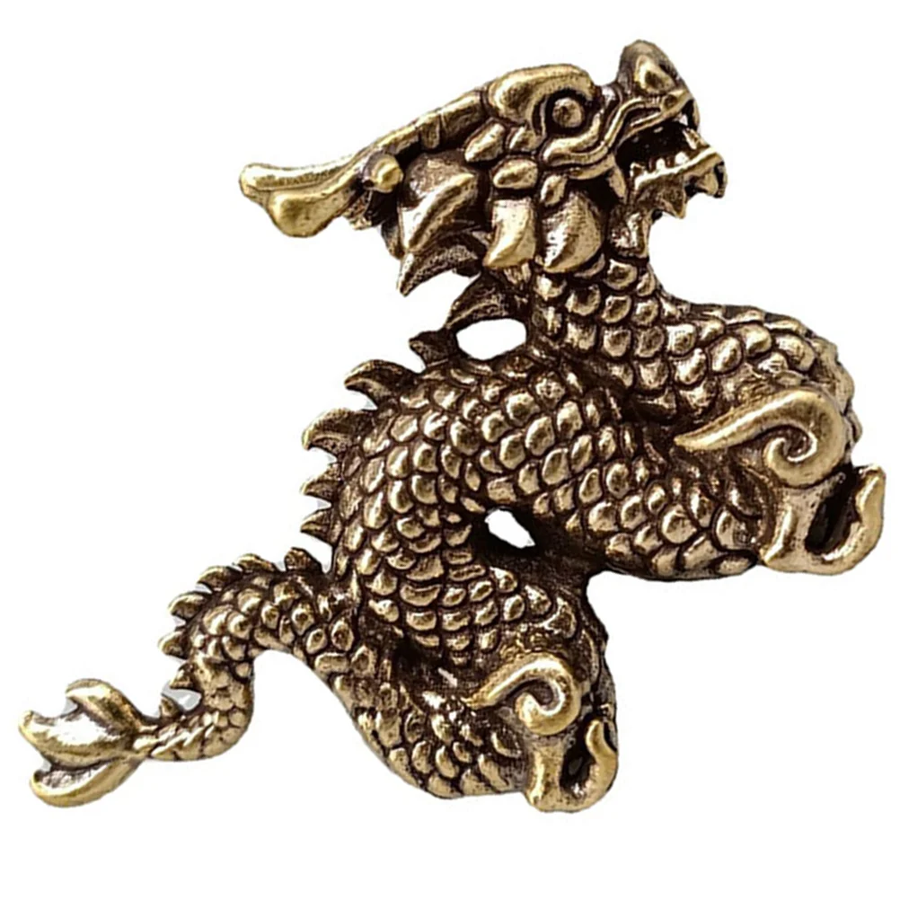 

Copper Dragon Figurine Desk Decor Compact Size Metal Craft Statue nament Elegant Gift Retro Home Office Accessory
