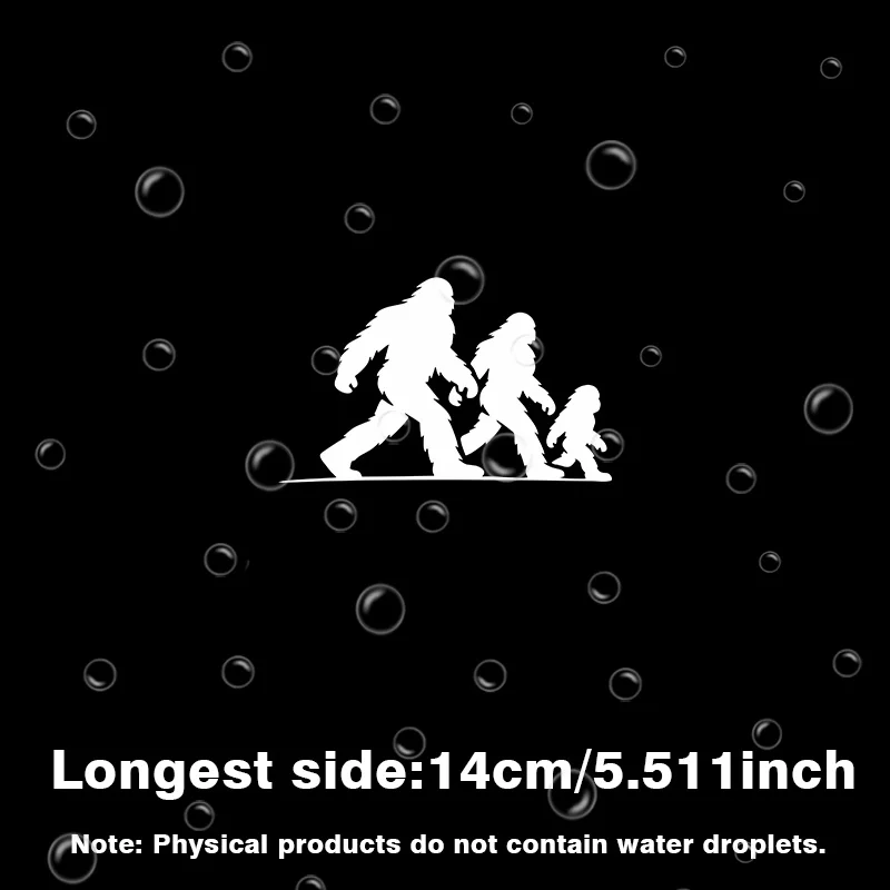 2pcs/set 2D Flat Bigfoot Family Vinyl Sticker, Waterproof UV Resistant, for Car Window Laptop Luggage Decor, Holiday Gift