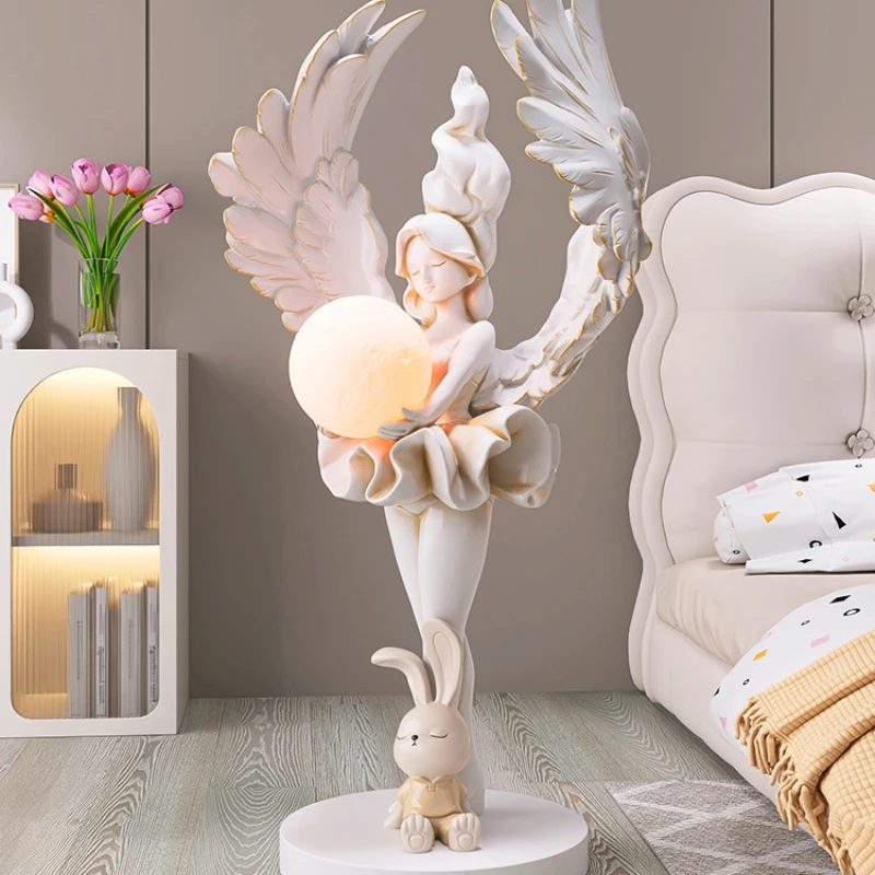 Angel girl floor ornaments living room entryway sculptures home accessories