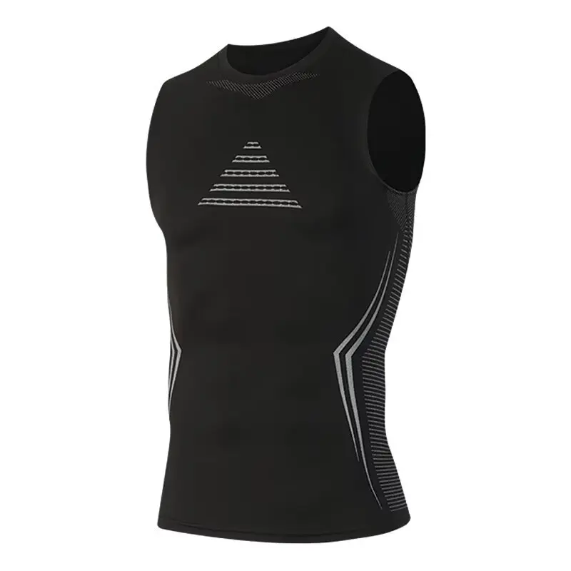 Science fiction printed fitness clothes for men, sports tight fitting vests, sleeveless high elasticity quick drying training cl