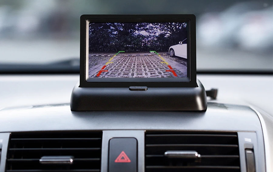 Acceo Rückfahrkamera für Autos mit 5-Zoll-Klapp-LCD-HD-Monitor, Nachtsicht-LED-Rückfahrkamera, einfache Installation, Parksystem – Detail 3