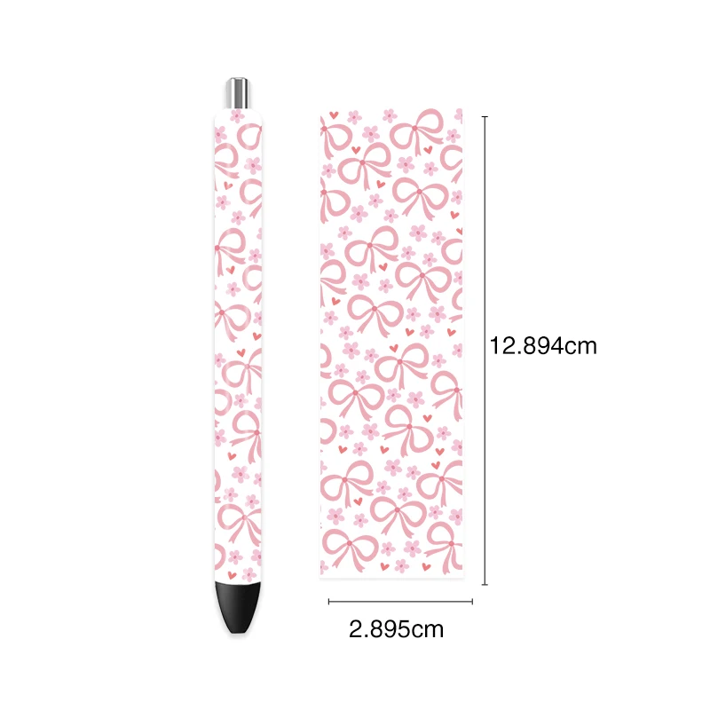 5pcs UV DTF Cute floral bow Printed Transfers Stickers Pen Wraps DIY Glass Ceramic Metal Leather