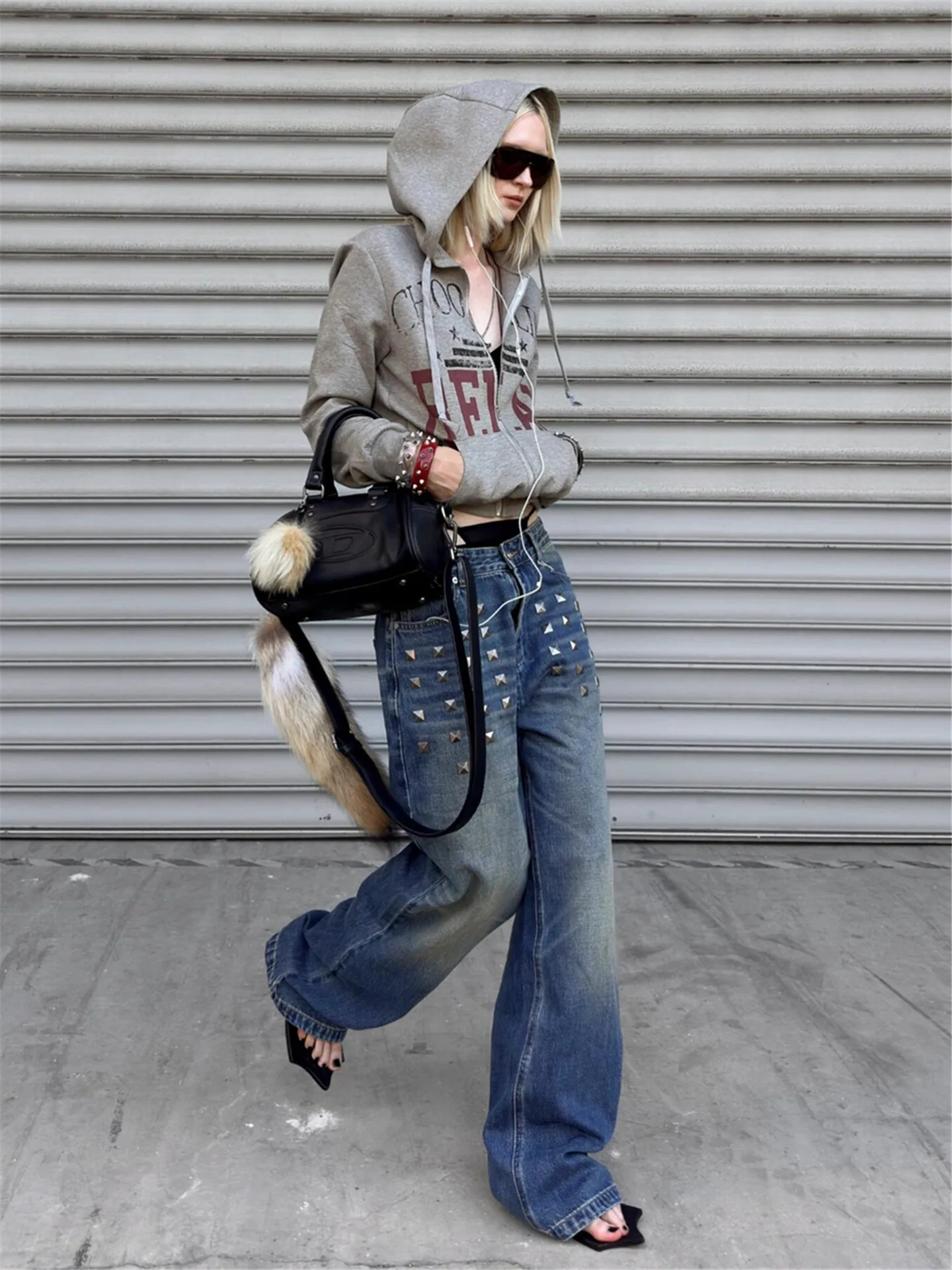 

Американские джинсы в уличном стиле с широкими штанинами, женские, свободного кроя, с эффектом стройности, удлиненные прямые брюки, весенние повседневные хлопковые джинсы